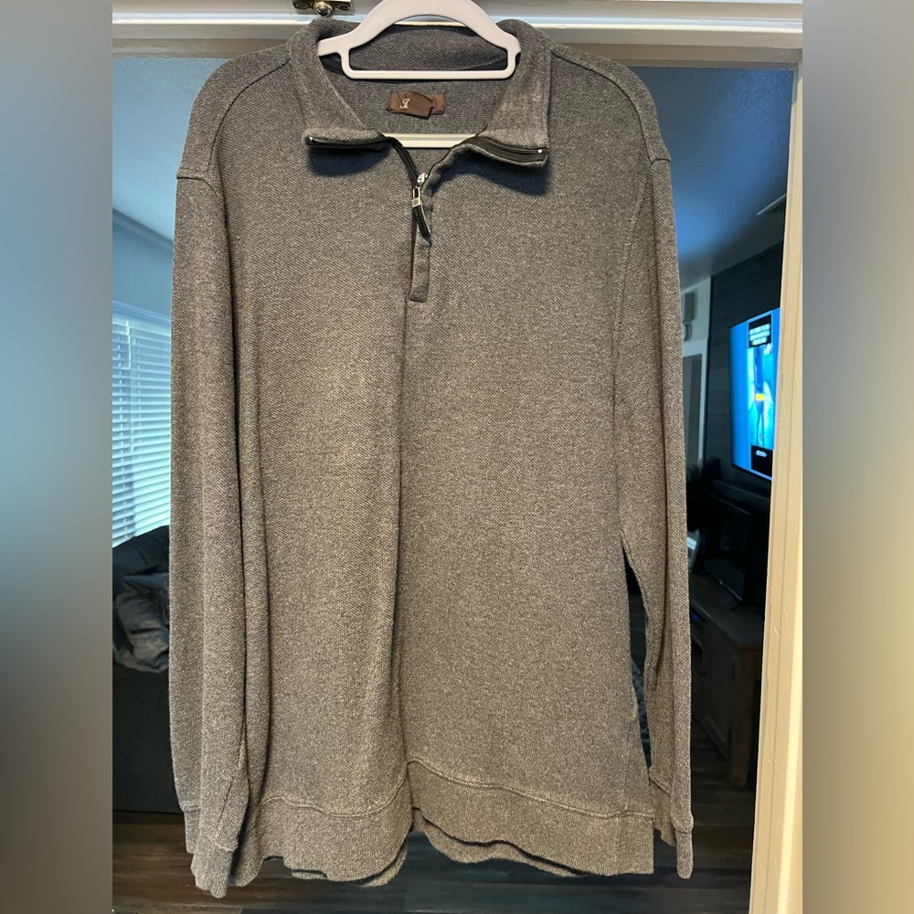 Tasso Elba Men's Charcoal Zip-Up Sweater